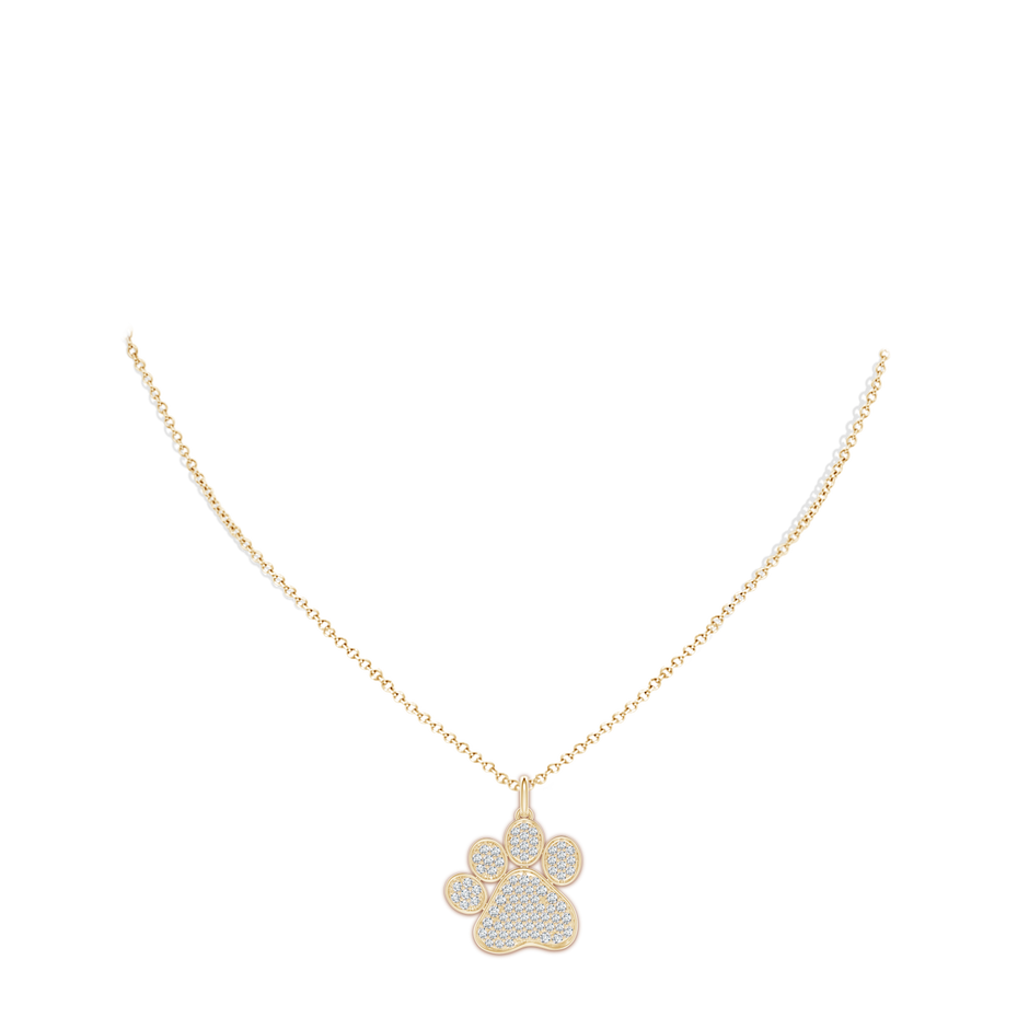 1.6mm FGVS Lab-Grown Pave-Set Diamond Paw Pendant in Yellow Gold pen