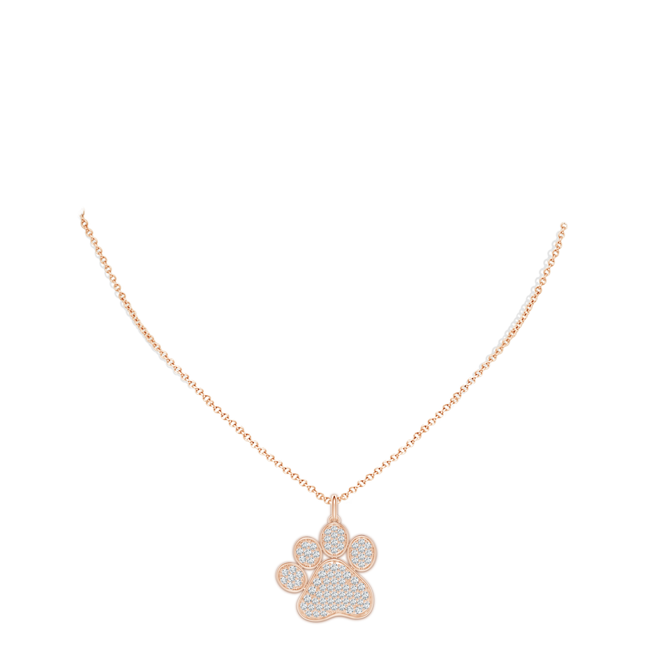 1.9mm FGVS Lab-Grown Pave-Set Diamond Paw Pendant in Rose Gold pen