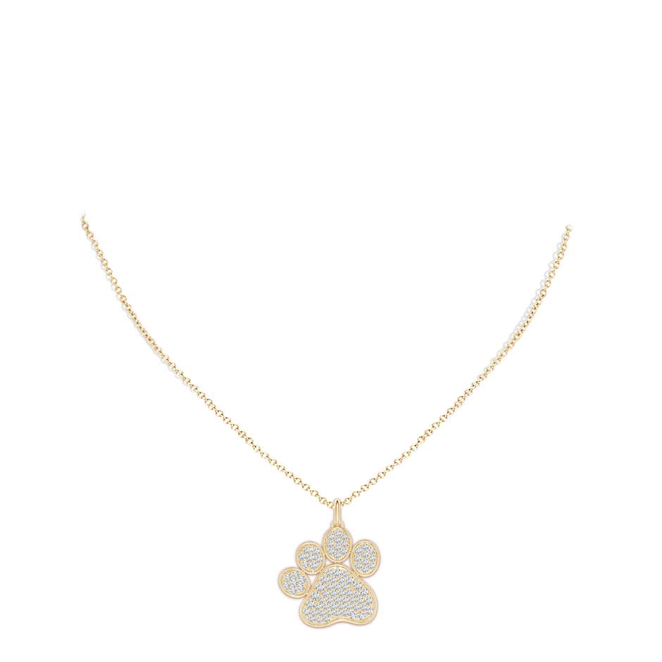 1.9mm FGVS Lab-Grown Pave-Set Diamond Paw Pendant in Yellow Gold pen