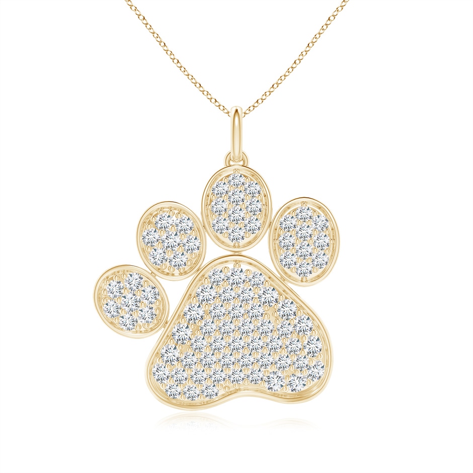 2mm FGVS Lab-Grown Pave-Set Diamond Paw Pendant in Yellow Gold 