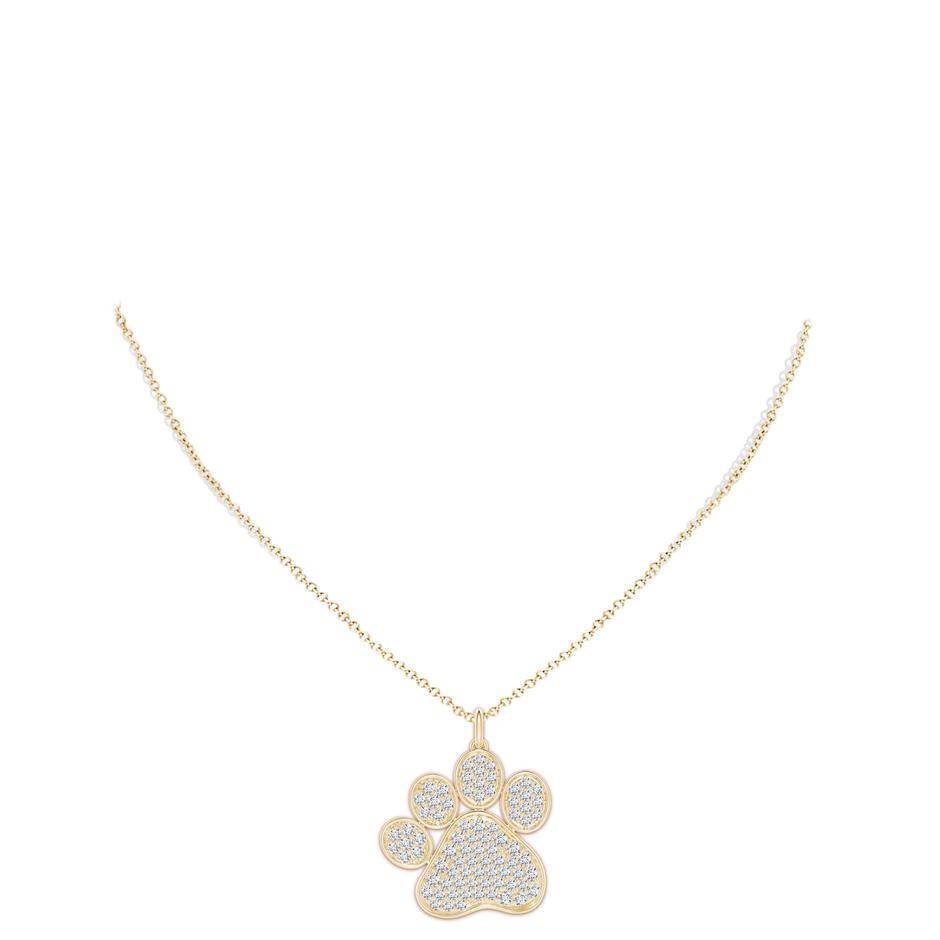 2mm FGVS Lab-Grown Pave-Set Diamond Paw Pendant in Yellow Gold pen