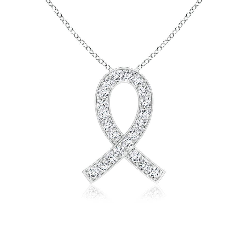 2.2mm FGVS Lab-Grown Pave-Set Diamond Awareness Ribbon Pendant in White Gold
