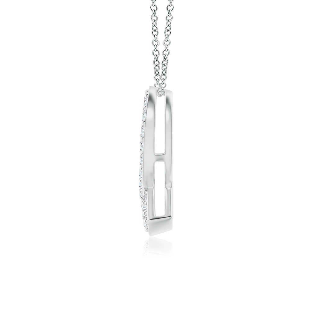 2.2mm FGVS Lab-Grown Pave-Set Diamond Awareness Ribbon Pendant in White Gold - side 199