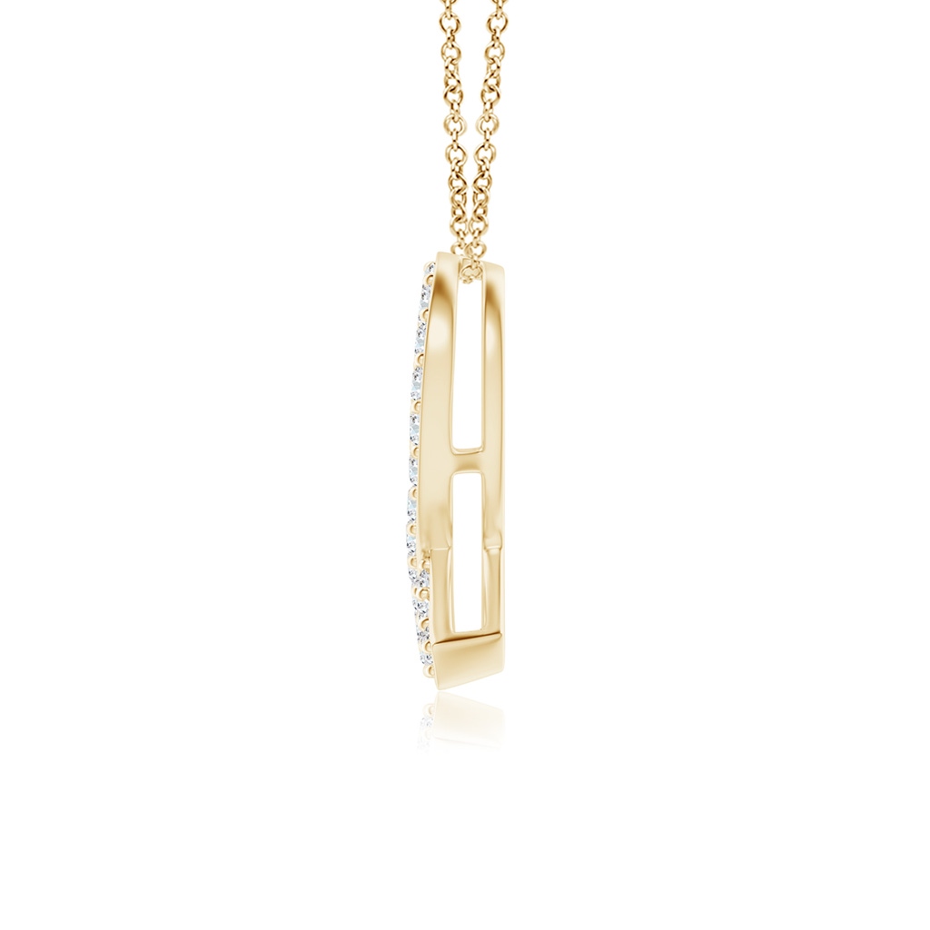 2.2mm FGVS Lab-Grown Pave-Set Diamond Awareness Ribbon Pendant in Yellow Gold - side 199