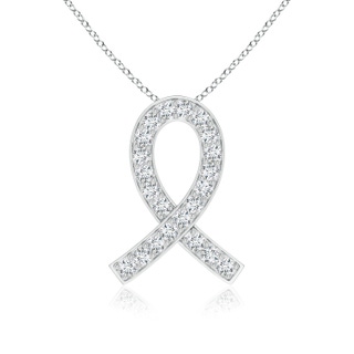 2.5mm FGVS Lab-Grown Pave-Set Diamond Awareness Ribbon Pendant in P950 Platinum