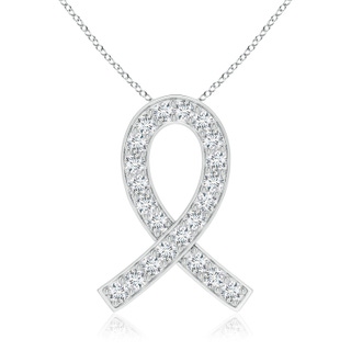 2.9mm FGVS Lab-Grown Pave-Set Diamond Awareness Ribbon Pendant in P950 Platinum