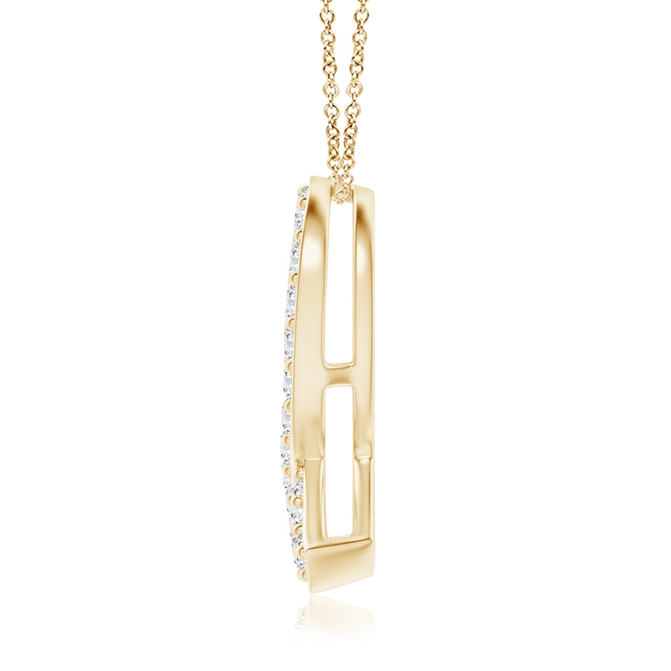 2.9mm FGVS Lab-Grown Pave-Set Diamond Awareness Ribbon Pendant in Yellow Gold side 199