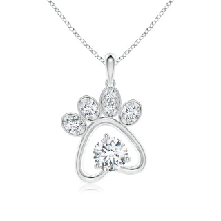 5.1mm FGVS Lab-Grown Diamond Paw Print Pendant in P950 Platinum