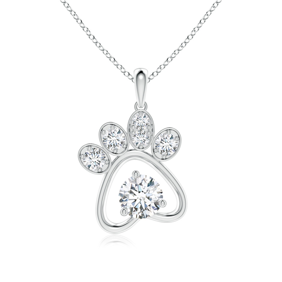 5.1mm FGVS Lab-Grown Diamond Paw Print Pendant in White Gold 