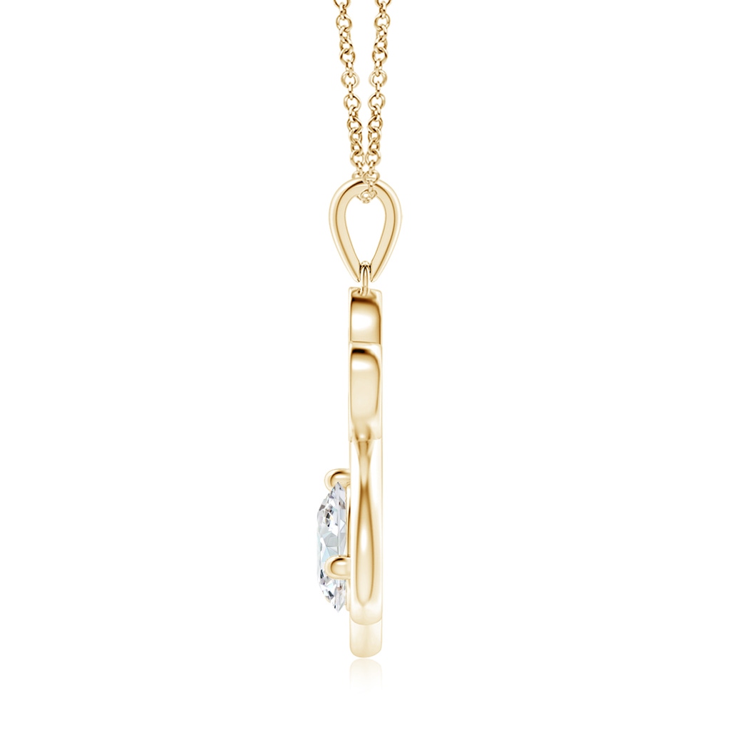 5.9mm FGVS Lab-Grown Diamond Paw Print Pendant in Yellow Gold - side 199
