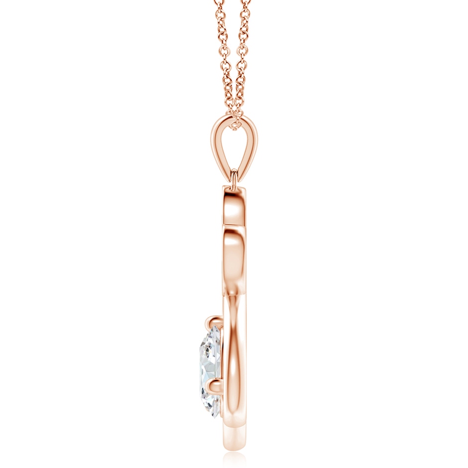 6.4mm FGVS Lab-Grown Diamond Paw Print Pendant in 18K Rose Gold side 199