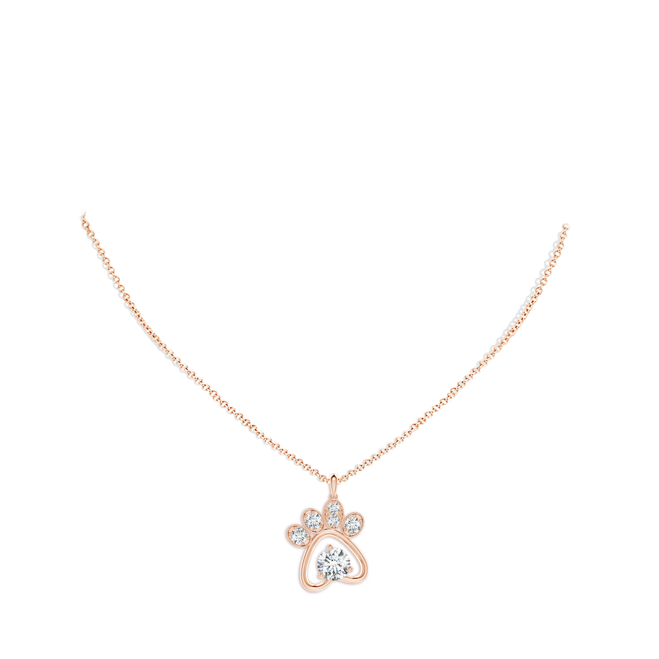 6.4mm FGVS Lab-Grown Diamond Paw Print Pendant in 18K Rose Gold pen