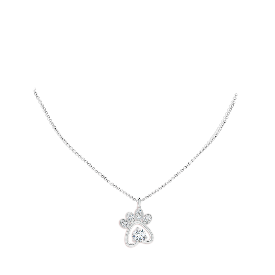 6.4mm FGVS Lab-Grown Diamond Paw Print Pendant in 18K White Gold pen