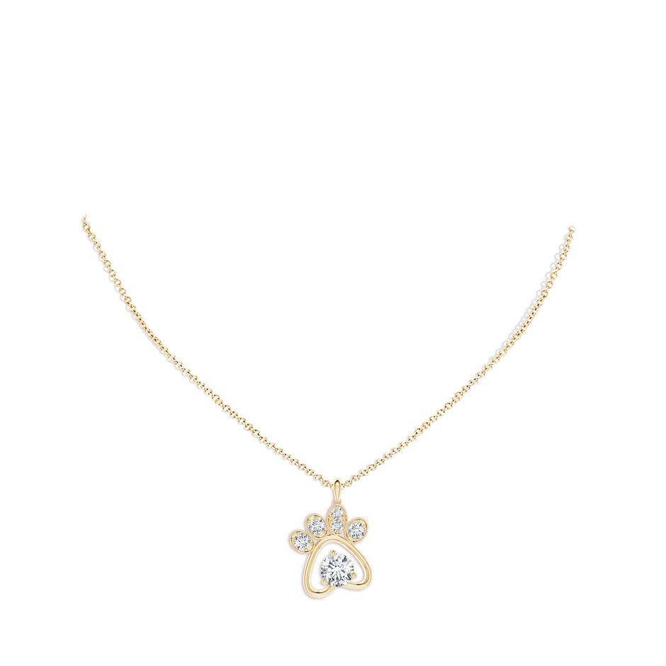 6.4mm FGVS Lab-Grown Diamond Paw Print Pendant in 18K Yellow Gold pen