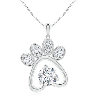 6.4mm FGVS Lab-Grown Diamond Paw Print Pendant in P950 Platinum