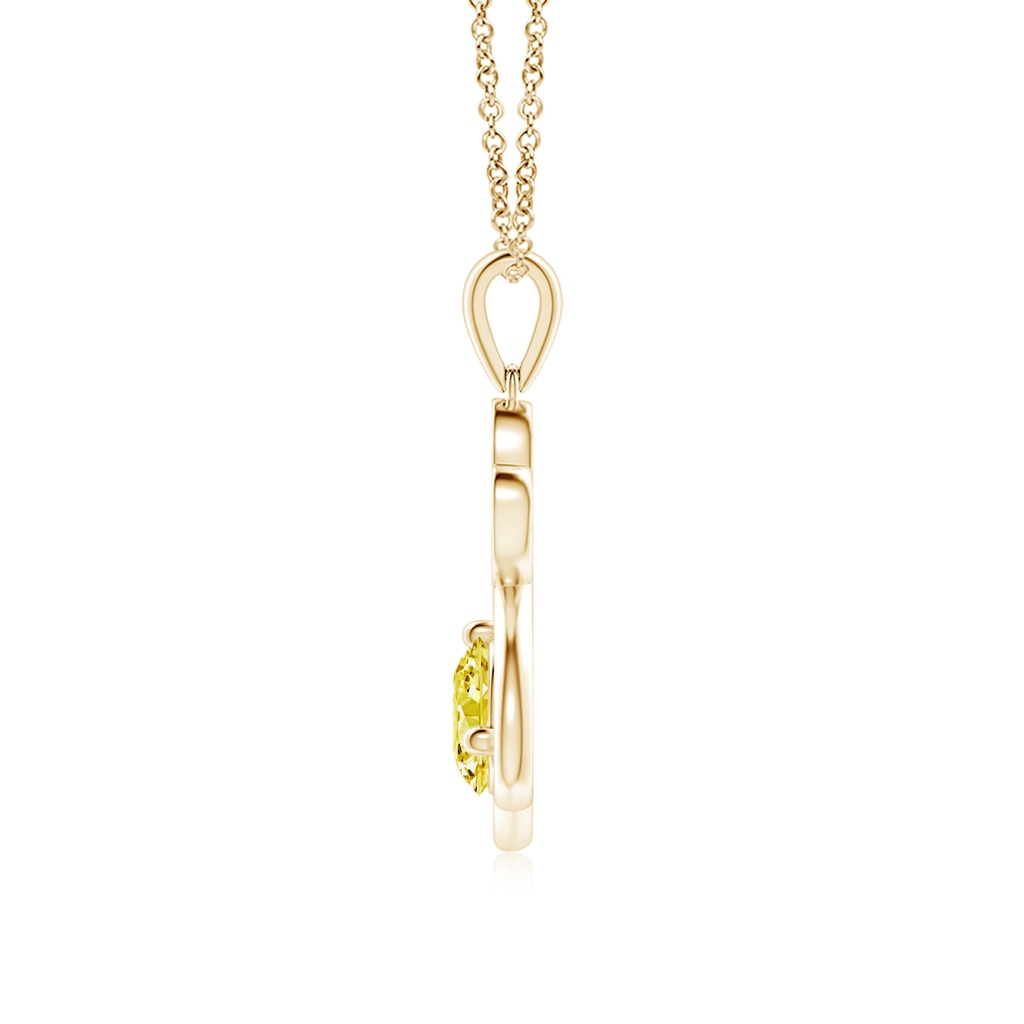 5.1mm Labgrown Lab-Grown Fancy Intense Yellow Diamond Paw Print Pendant in Yellow Gold - side 199