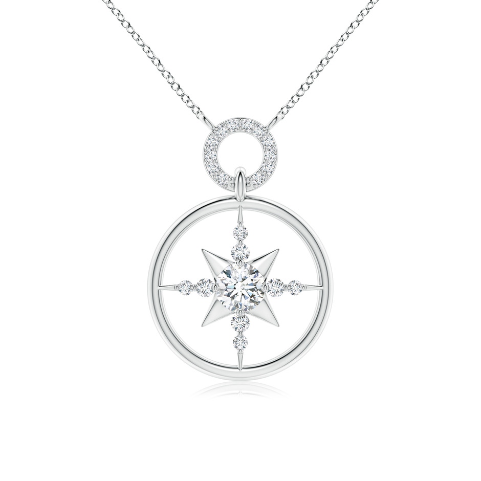 5.1mm FGVS Lab-Grown Diamond Compass Pendant in White Gold 