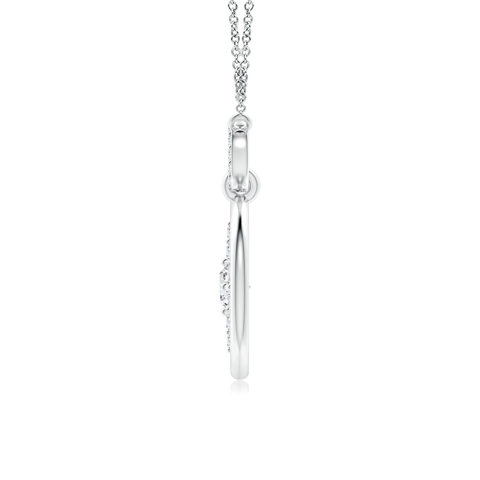 5.1mm FGVS Lab-Grown Diamond Compass Pendant in White Gold side 199