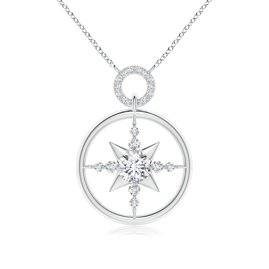 5.9mm FGVS Lab-Grown Diamond Compass Pendant in White Gold 