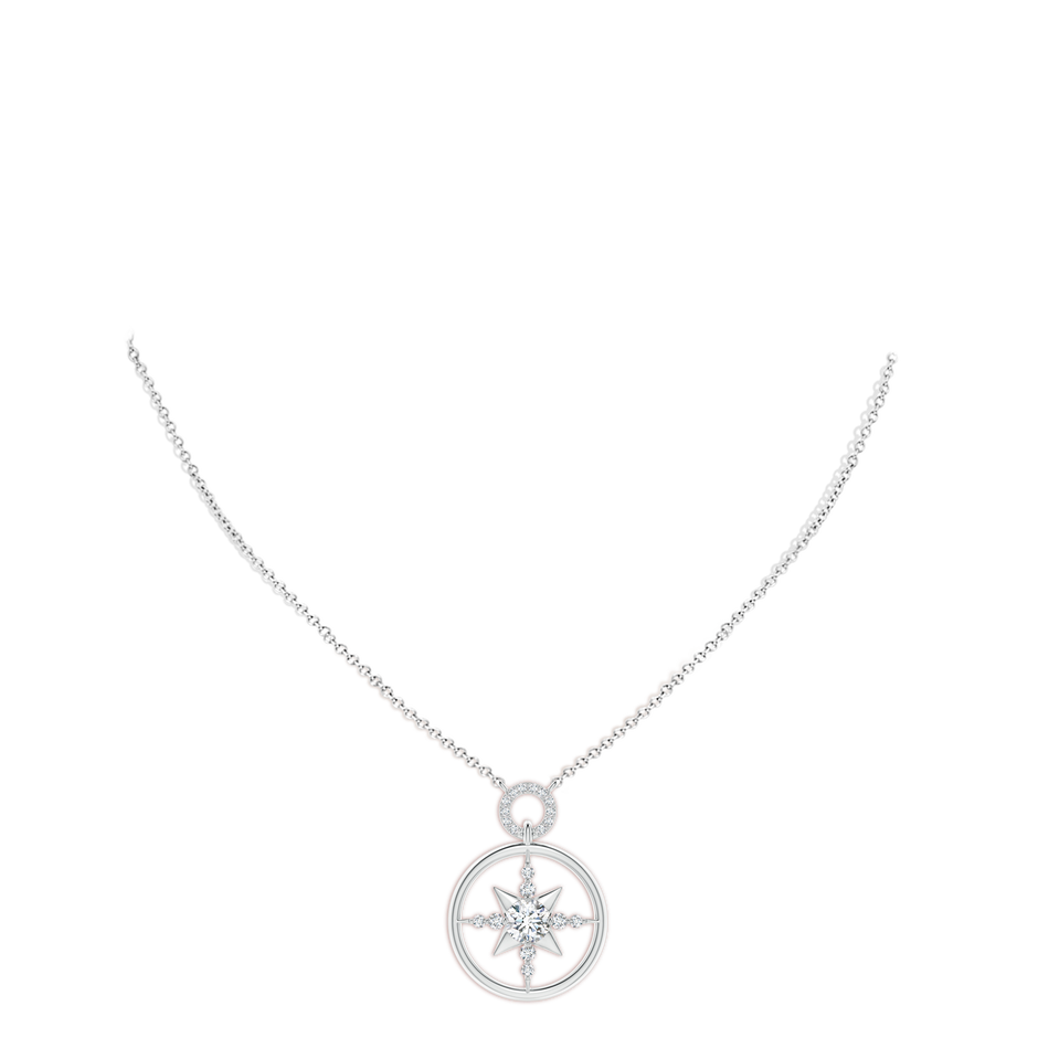 5.9mm FGVS Lab-Grown Diamond Compass Pendant in White Gold pen