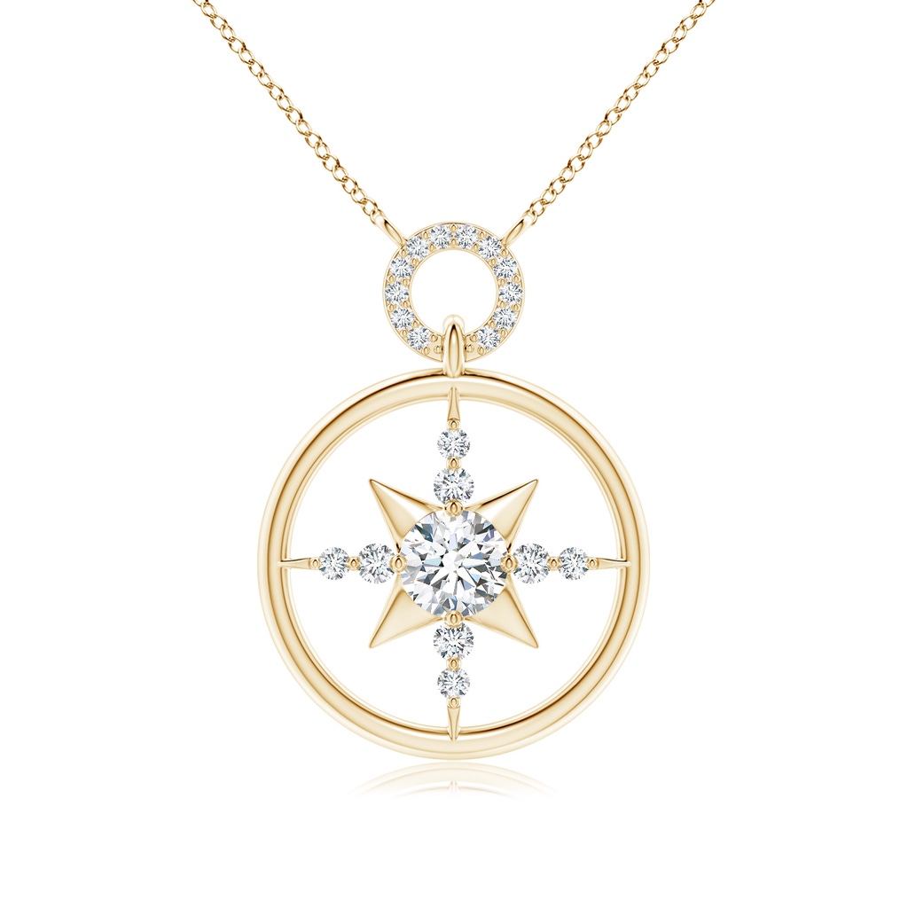 5.9mm FGVS Lab-Grown Diamond Compass Pendant in Yellow Gold