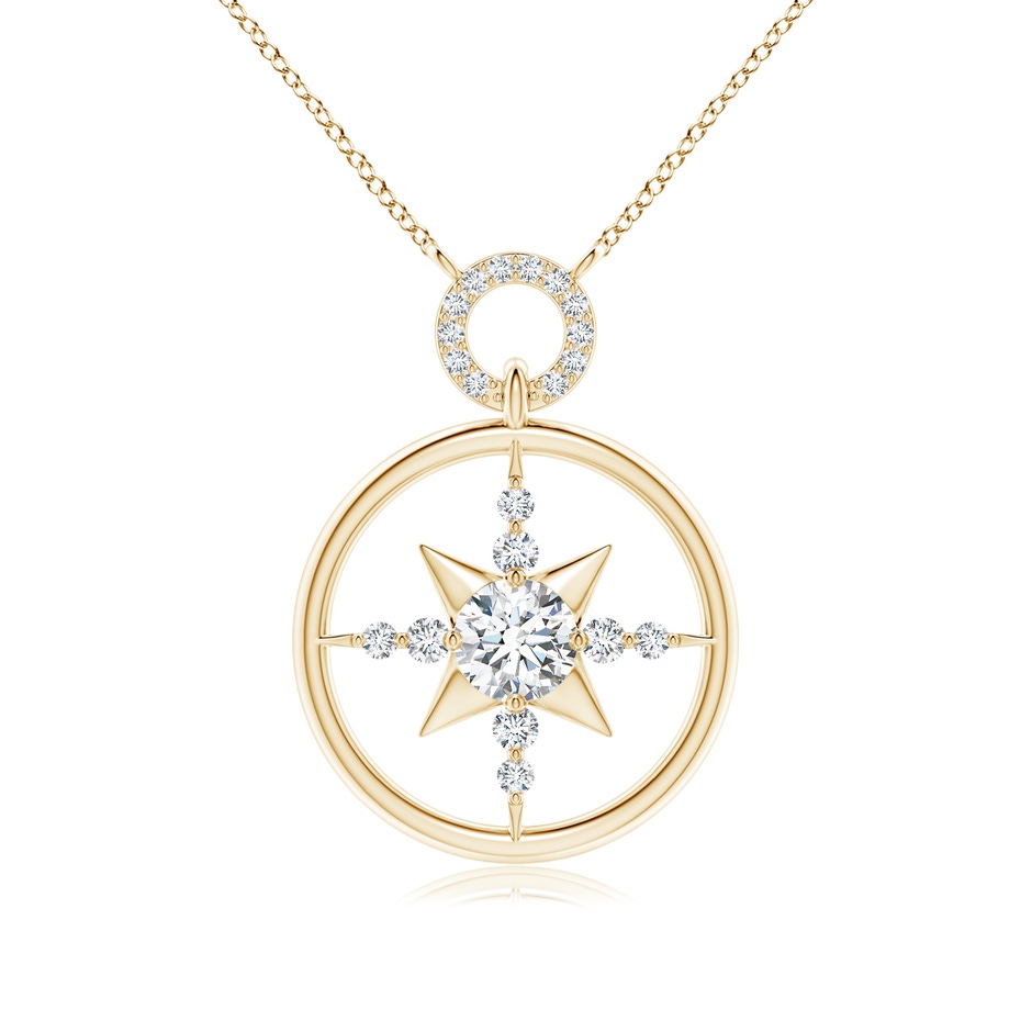 5.9mm FGVS Lab-Grown Diamond Compass Pendant in Yellow Gold 