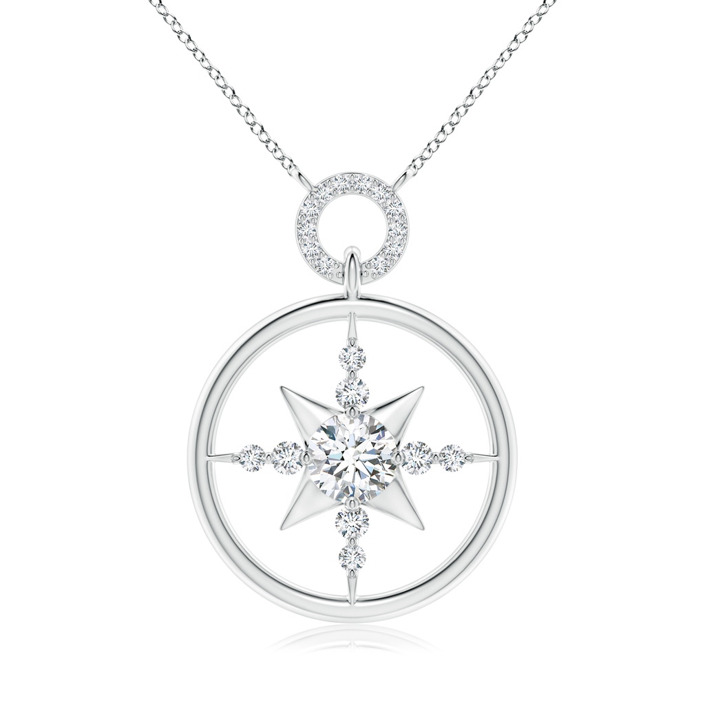 6.4mm FGVS Lab-Grown Diamond Compass Pendant in P950 Platinum