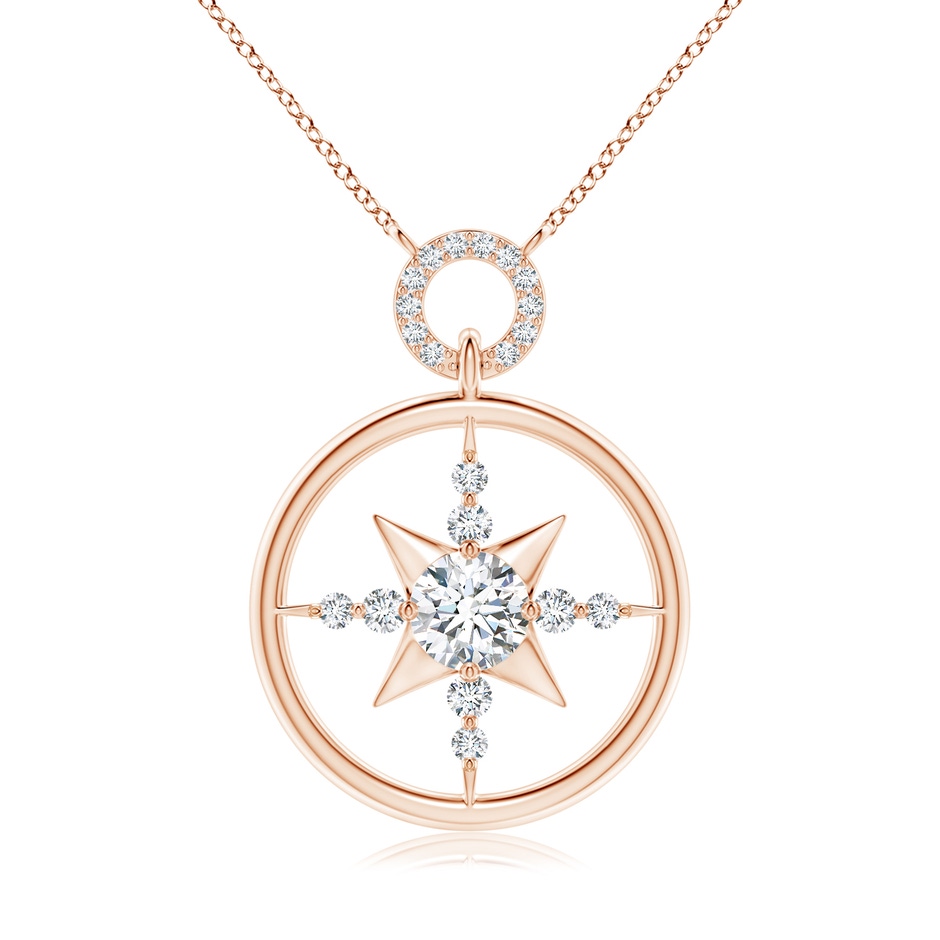 6.4mm FGVS Lab-Grown Diamond Compass Pendant in Rose Gold 