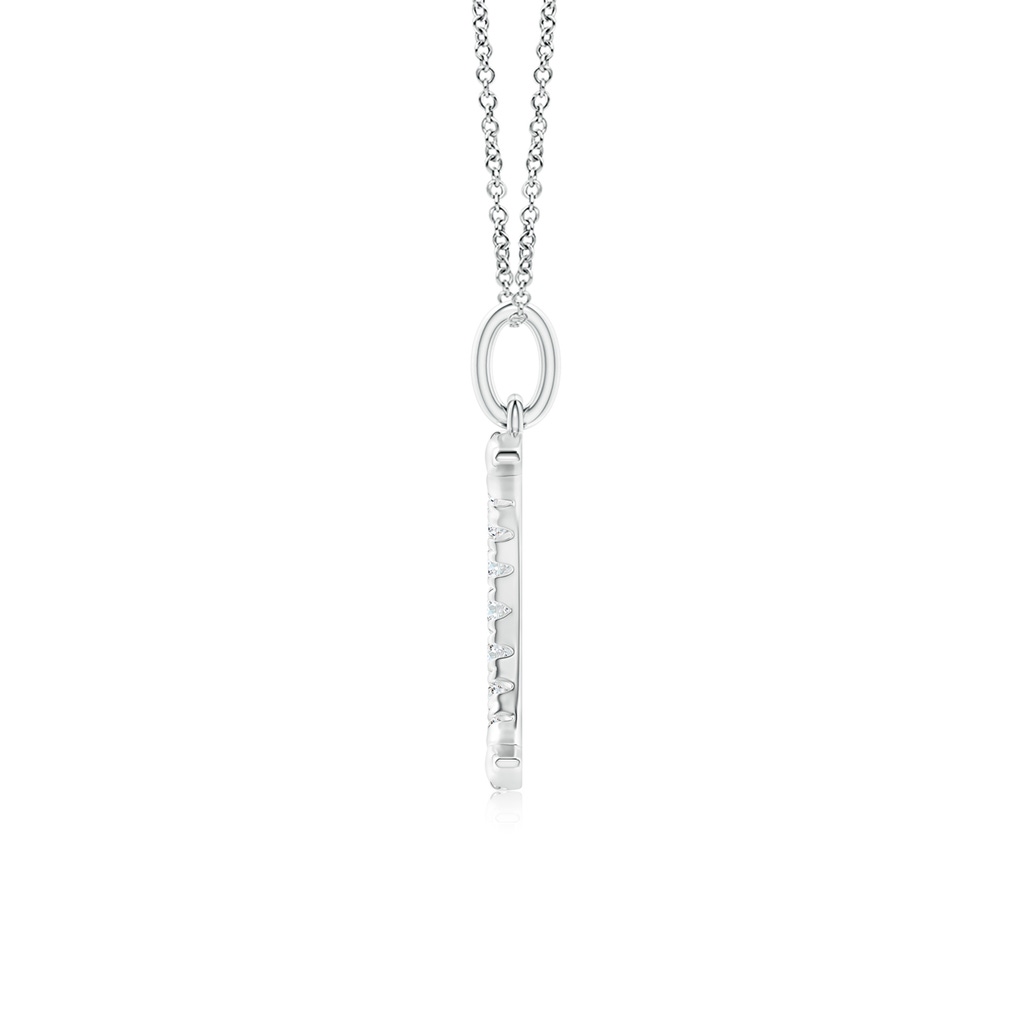 2.5mm FGVS Lab-Grown Pave-Set Diamond Crescent Moon Pendant in White Gold - side 199