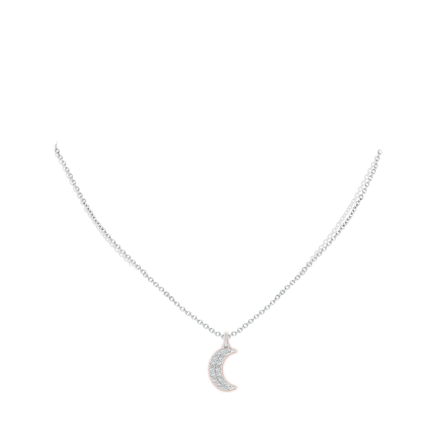2.5mm FGVS Lab-Grown Pave-Set Diamond Crescent Moon Pendant in White Gold - body_neck
