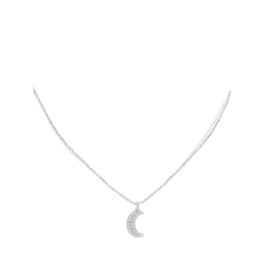 2.5mm FGVS Lab-Grown Pave-Set Diamond Crescent Moon Pendant in White Gold pen