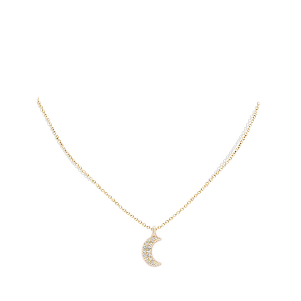 2.5mm FGVS Lab-Grown Pave-Set Diamond Crescent Moon Pendant in Yellow Gold pen