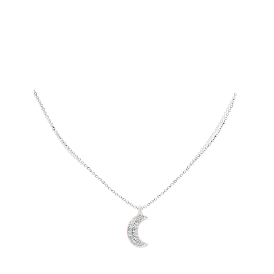 2.9mm FGVS Lab-Grown Pave-Set Diamond Crescent Moon Pendant in White Gold pen