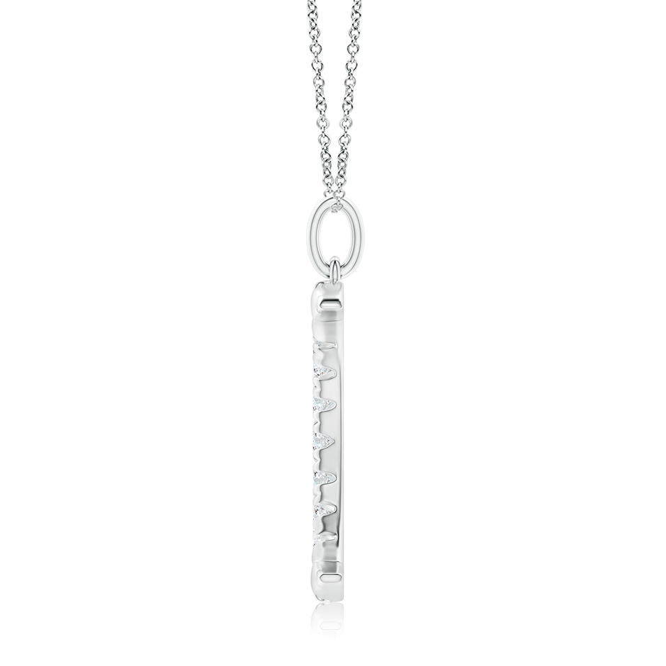 3.3mm FGVS Lab-Grown Pave-Set Diamond Crescent Moon Pendant in White Gold side 199