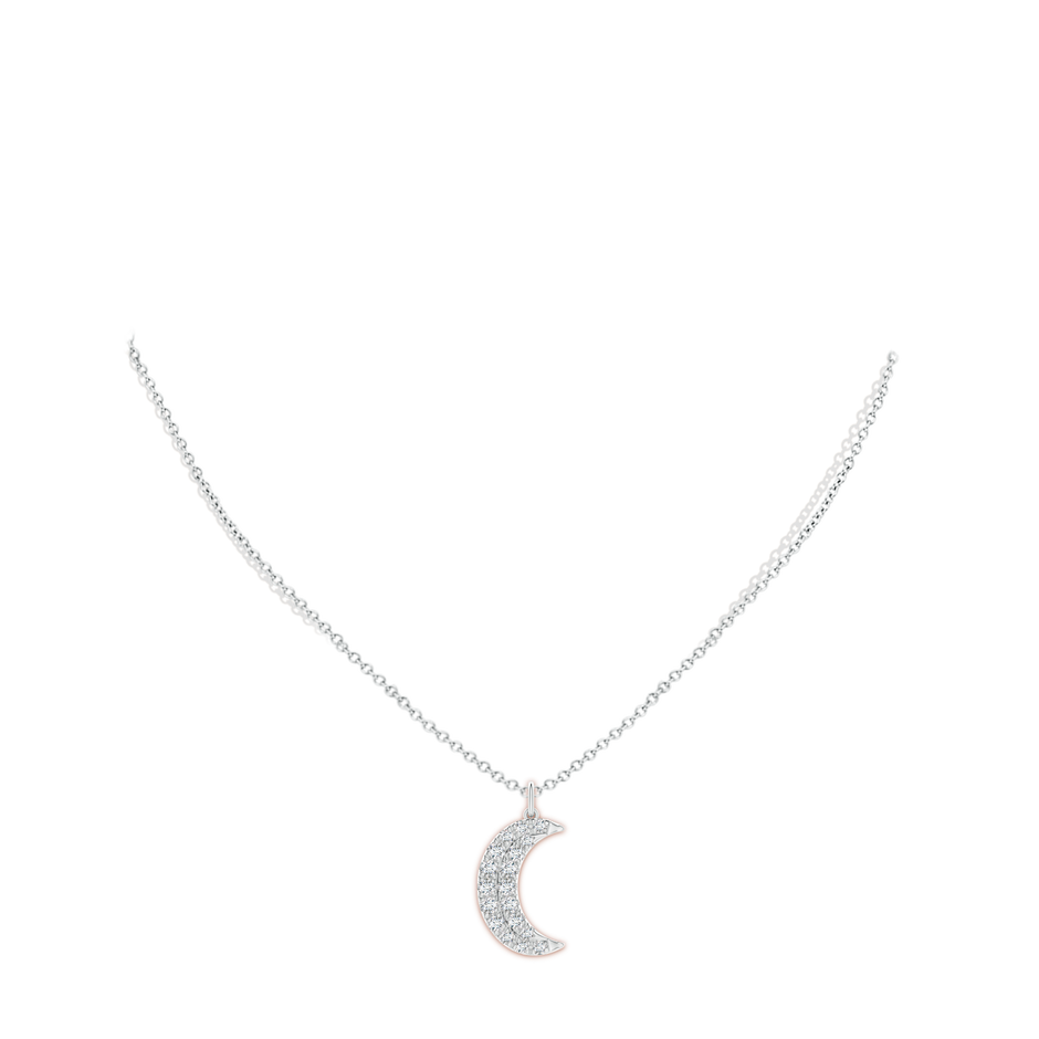 3.3mm FGVS Lab-Grown Pave-Set Diamond Crescent Moon Pendant in White Gold pen