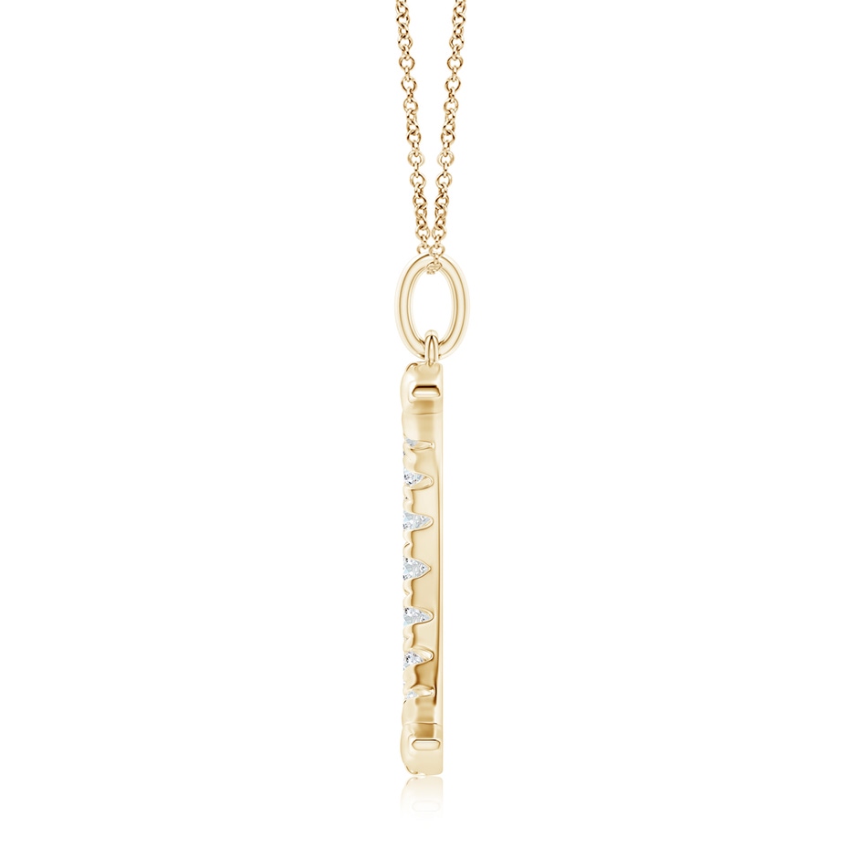 3.3mm FGVS Lab-Grown Pave-Set Diamond Crescent Moon Pendant in Yellow Gold side 199