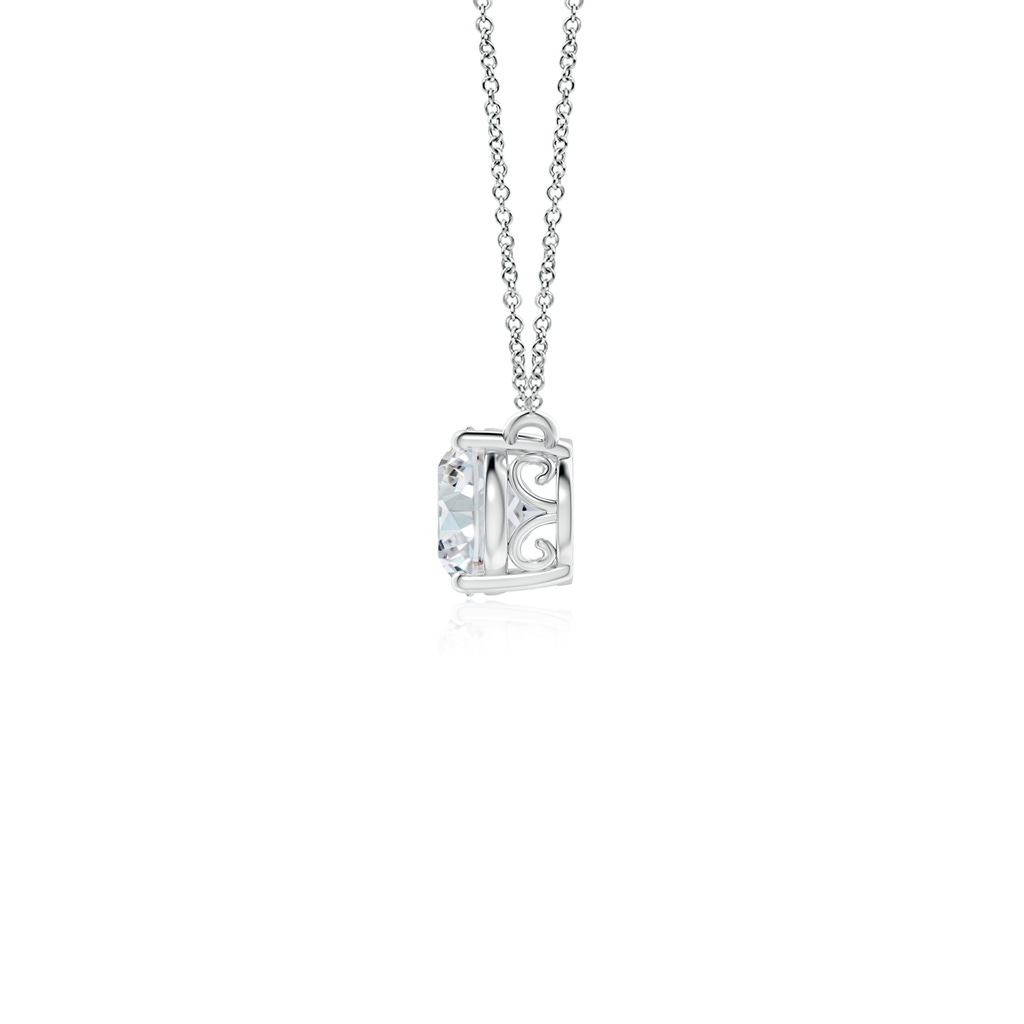 7x5mm FGVS Lab-Grown East-West Oval Diamond Solitaire Pendant in P950 Platinum - side 199