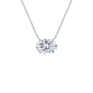 7x5mm FGVS Lab-Grown East-West Oval Diamond Solitaire Pendant in S999 Silver