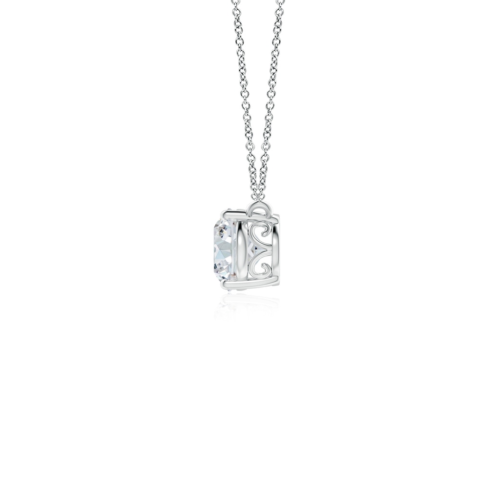 7x5mm FGVS Lab-Grown East-West Oval Diamond Solitaire Pendant in White Gold Side 199