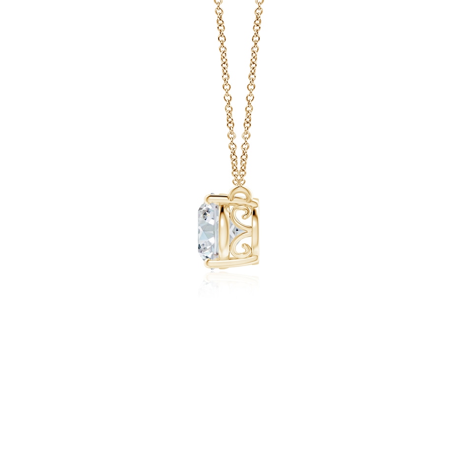 7x5mm FGVS Lab-Grown East-West Oval Diamond Solitaire Pendant in Yellow Gold side 199