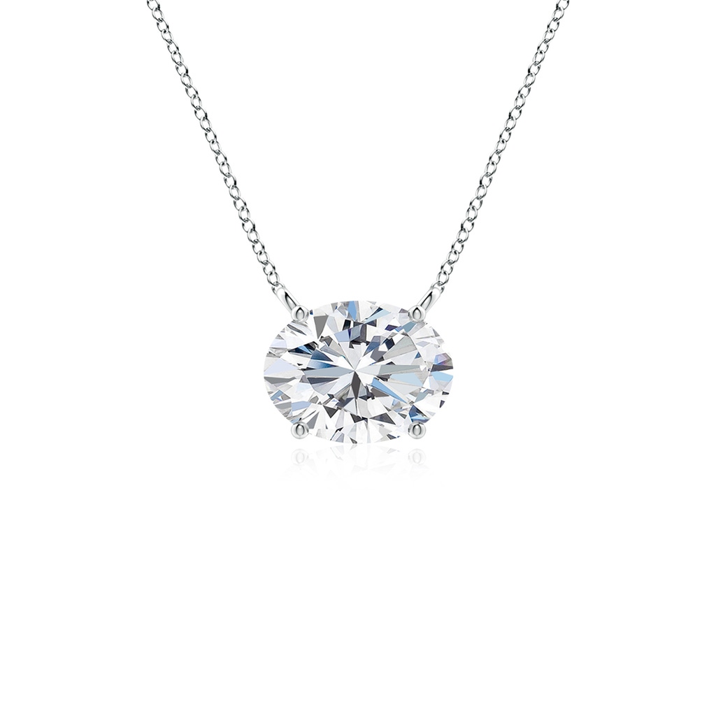 8x6mm FGVS Lab-Grown East-West Oval Diamond Solitaire Pendant in P950 Platinum