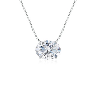 8x6mm FGVS Lab-Grown East-West Oval Diamond Solitaire Pendant in P950 Platinum