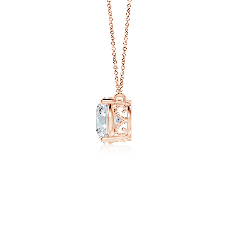 8x6mm FGVS Lab-Grown East-West Oval Diamond Solitaire Pendant in Rose Gold side 199