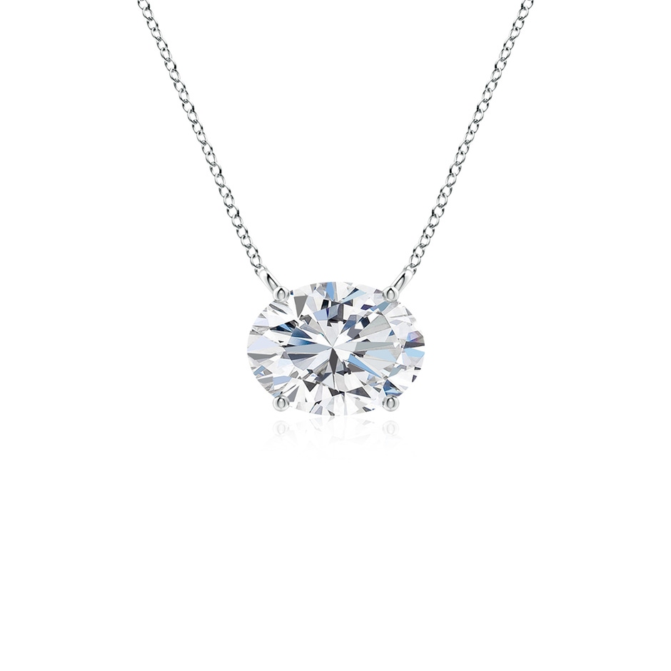 8x6mm FGVS Lab-Grown East-West Oval Diamond Solitaire Pendant in S999 Silver 