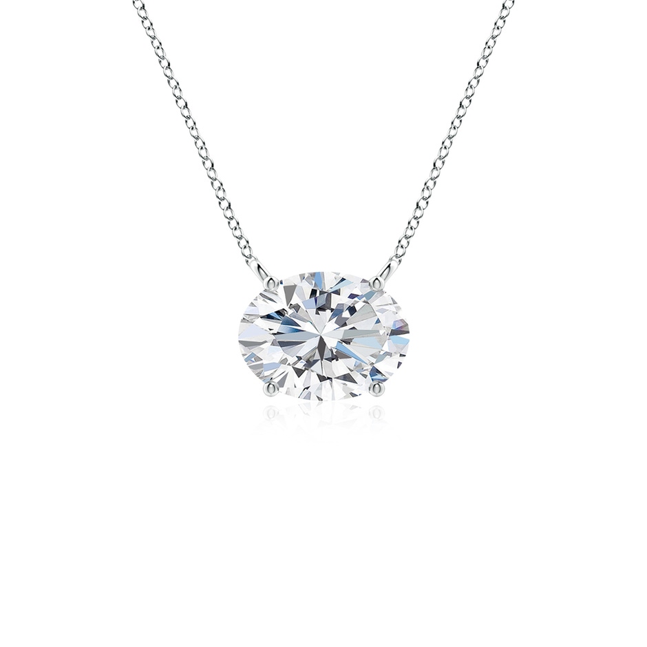 8x6mm FGVS Lab-Grown East-West Oval Diamond Solitaire Pendant in White Gold 