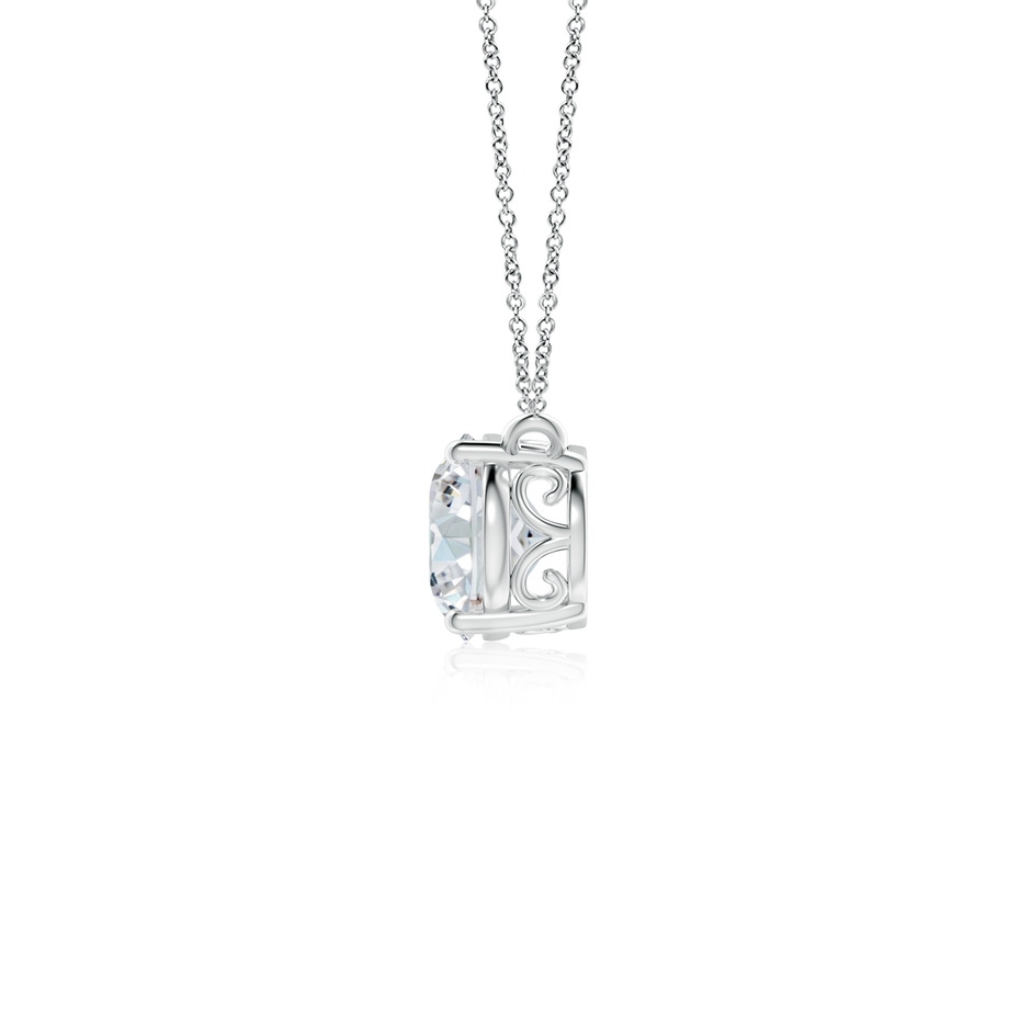 8x6mm FGVS Lab-Grown East-West Oval Diamond Solitaire Pendant in White Gold side 199