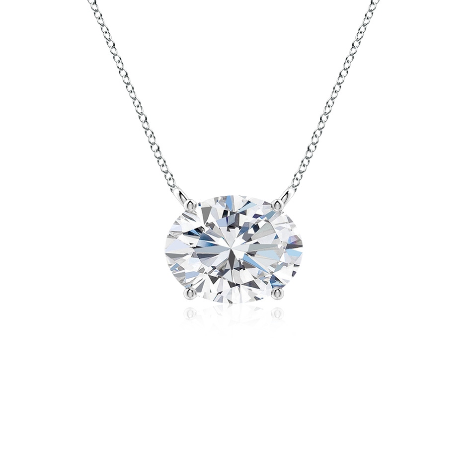 9x7mm FGVS Lab-Grown East-West Oval Diamond Solitaire Pendant in S999 Silver 