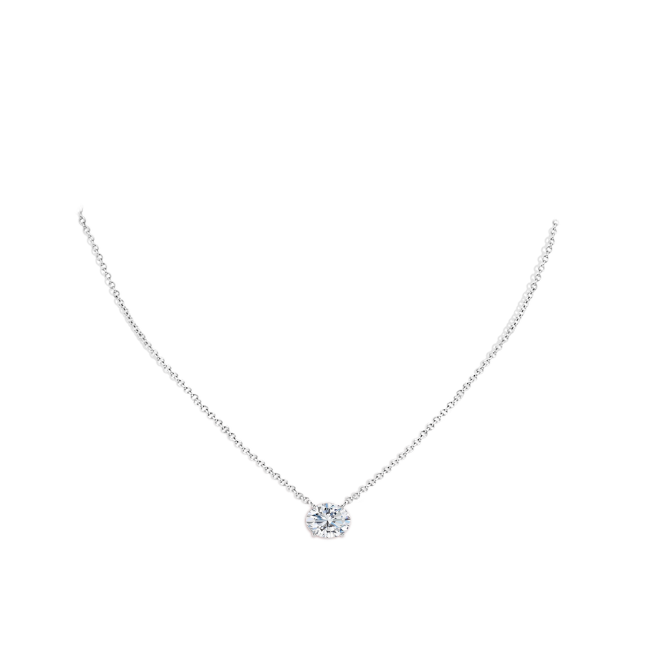 9x7mm FGVS Lab-Grown East-West Oval Diamond Solitaire Pendant in S999 Silver pen