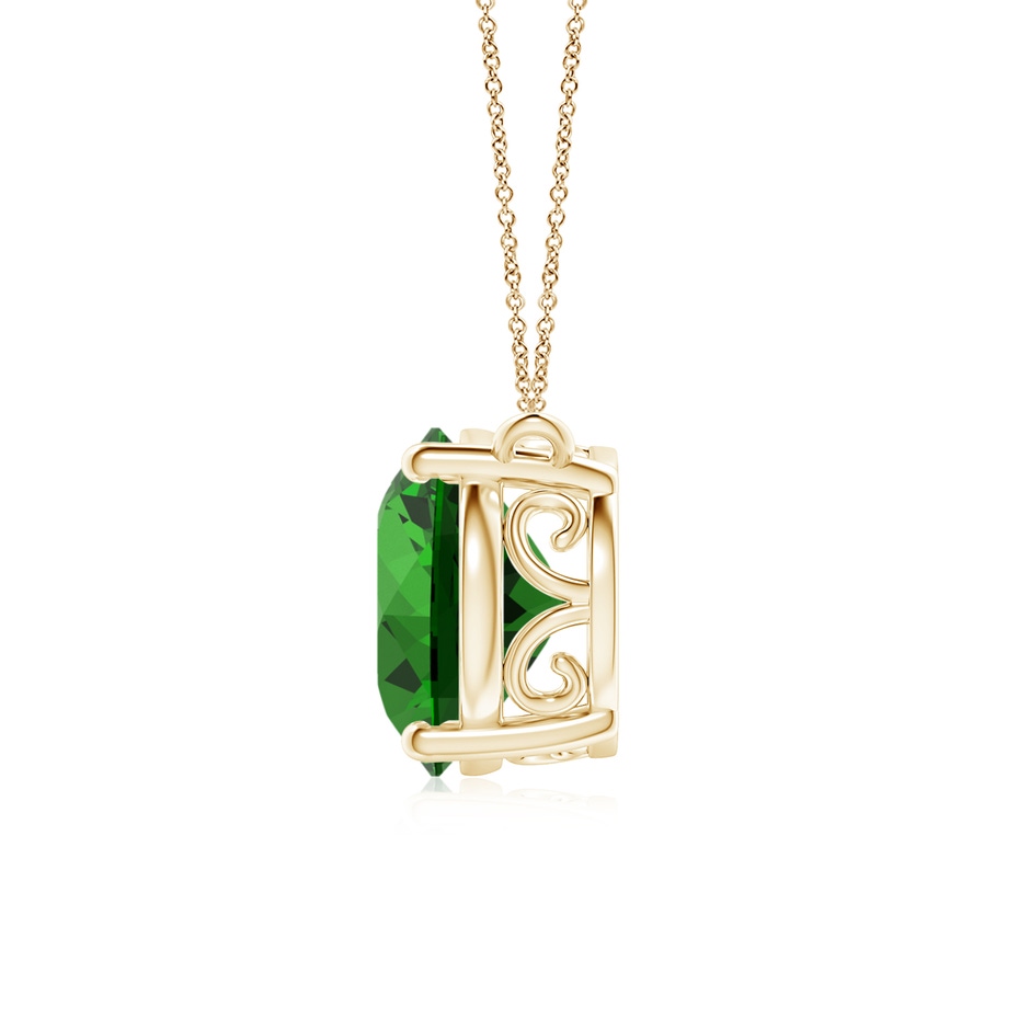 12x10mm Labgrown Lab-Grown East-West Oval Emerald Solitaire Pendant in Yellow Gold side 199