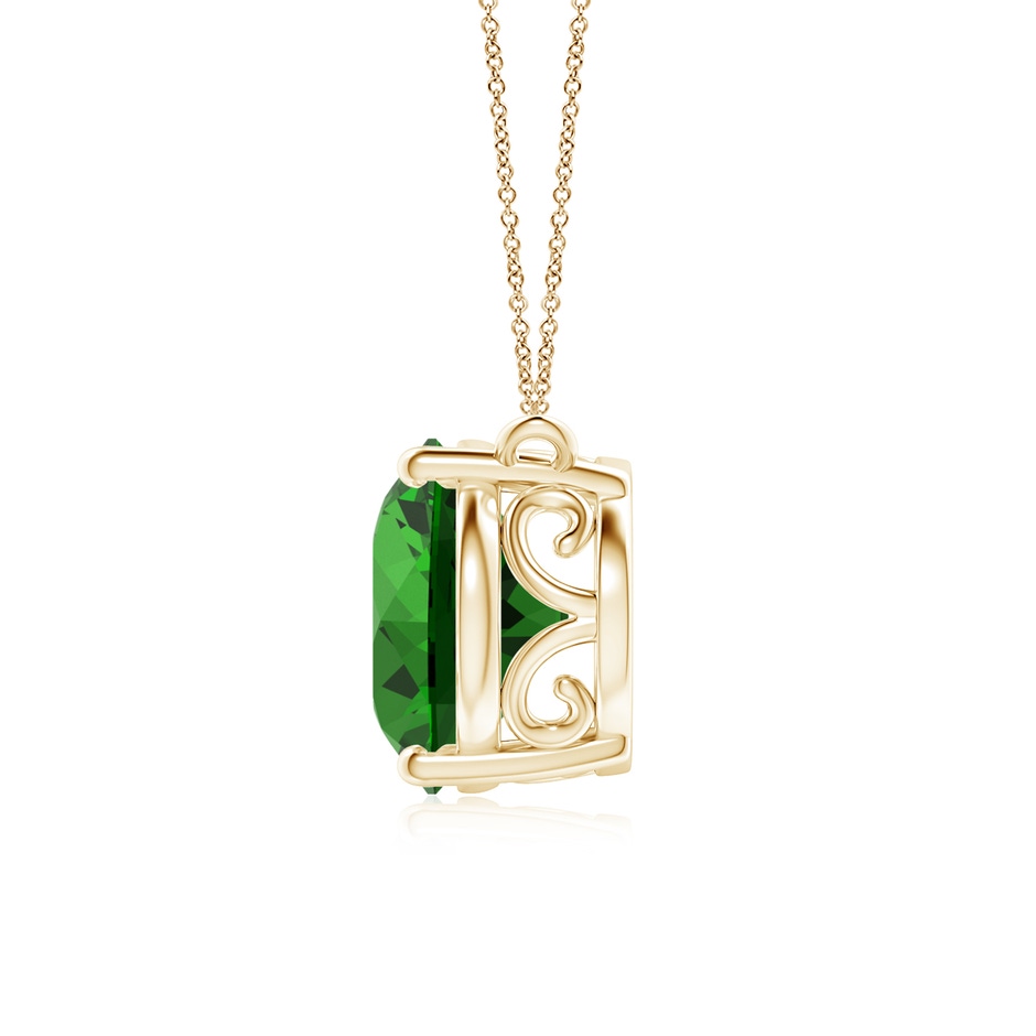 14x10mm Labgrown Lab-Grown East-West Oval Emerald Solitaire Pendant in Yellow Gold side 199